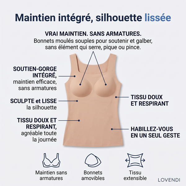 Lovendi Sculpt, débardeur gainant avec soutien-gorge intégré, nude, XS — Lovendi 1