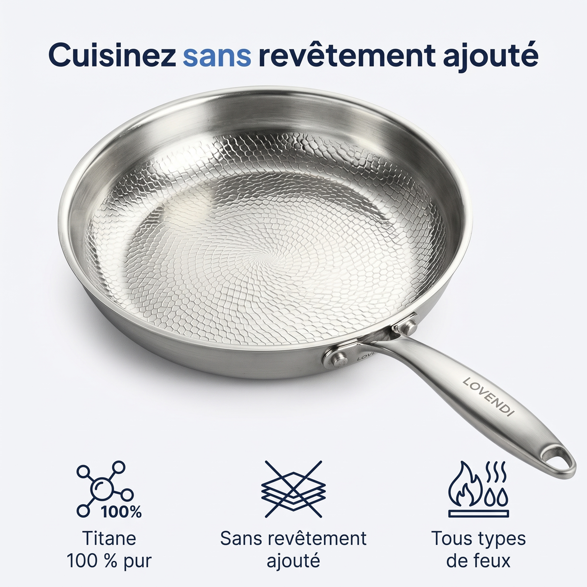 Poêle En Titane Pur Martelé — Lovendi 1