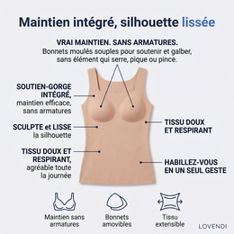 Lovendi Sculpt, débardeur gainant avec soutien-gorge intégré, nude, XS — Lovendi 1