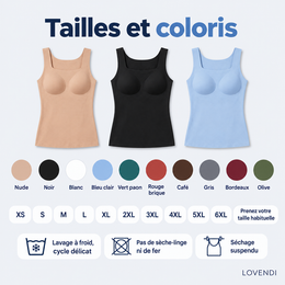 Dix coloris, tailles XS à 6XL et entretien