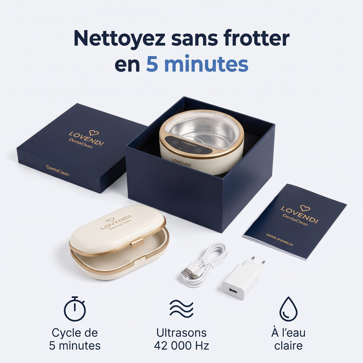 Lovendi DentaClean, nettoyeur à ultrasons pour dentiers — Lovendi 1