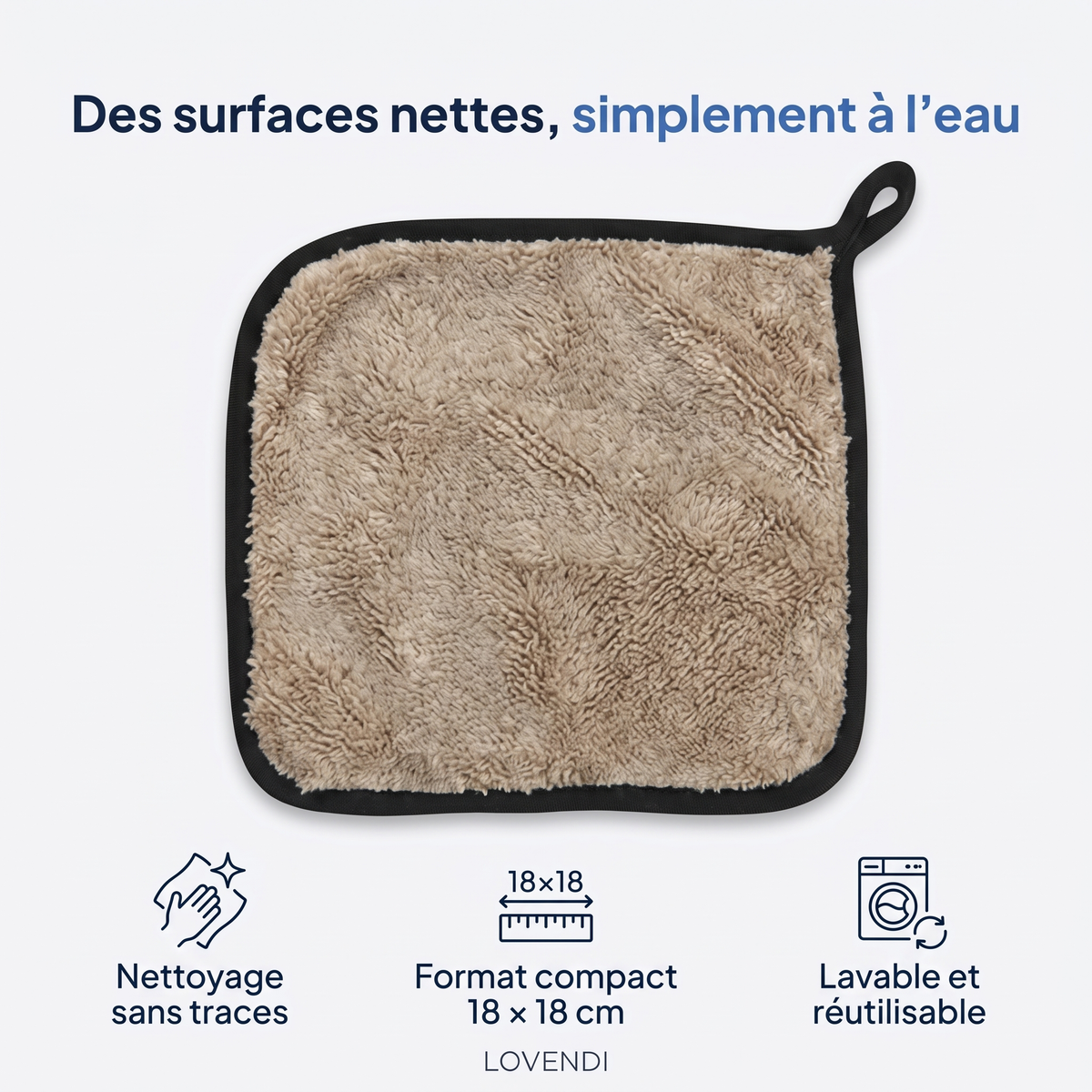 Lovendi Mini Beige, chiffon microfibre 18 × 18 cm — Lovendi 1