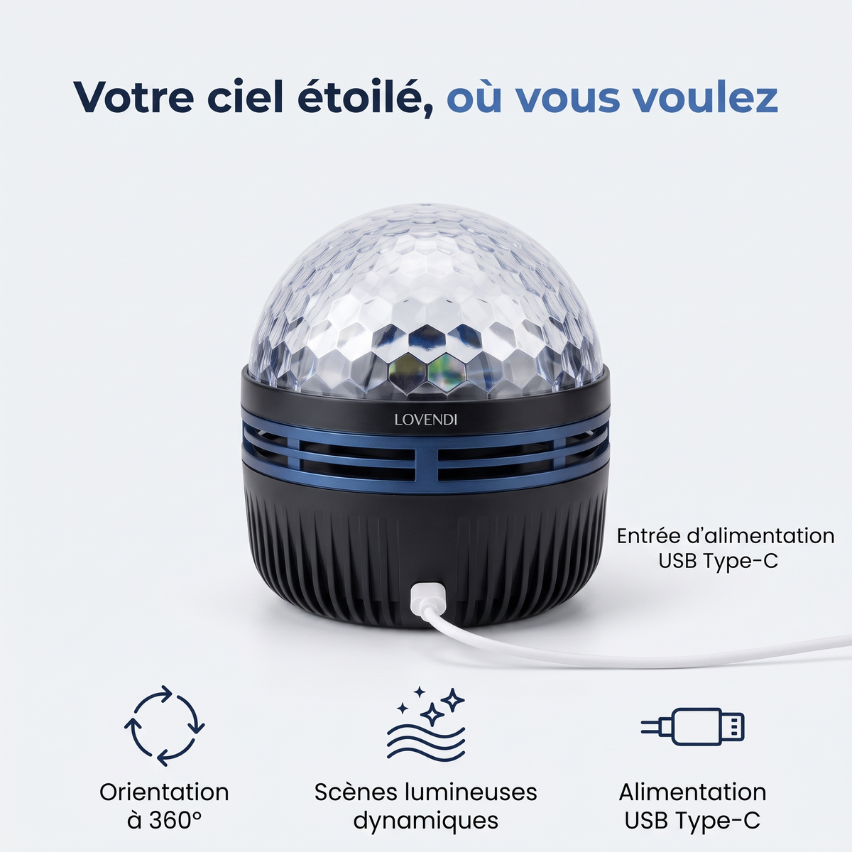 Lovendi Projecteur ciel étoilé 360° HD — Lovendi 1
