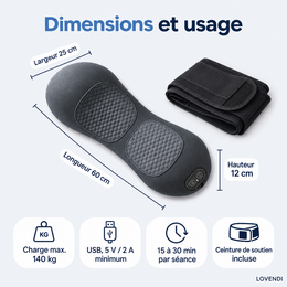 Dimensions 60 × 25 × 12 cm et usage