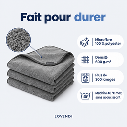 Microfibre 600 g/m² et entretien
