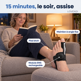 Attelle EMS portée le soir au pied droit