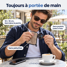 Chiffon compact pour les lunettes