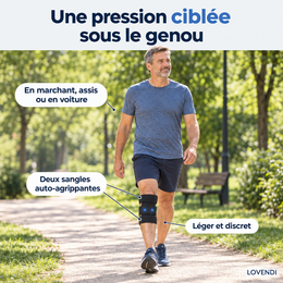 Bande portée sous le genou en marchant