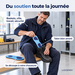 Semelle glissée dans une chaussure de sécurité