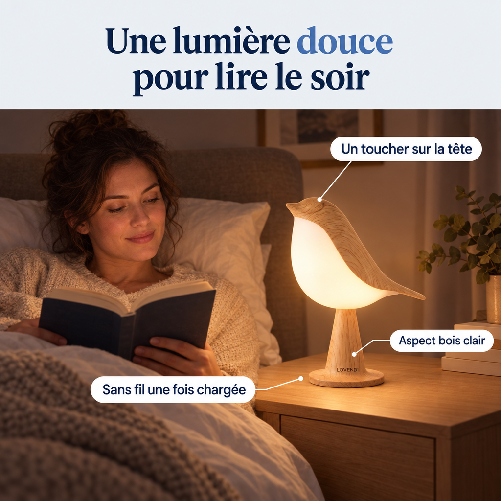 Lampe oiseau pour lire le soir