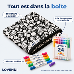 Couverture, 24 feutres et boîte