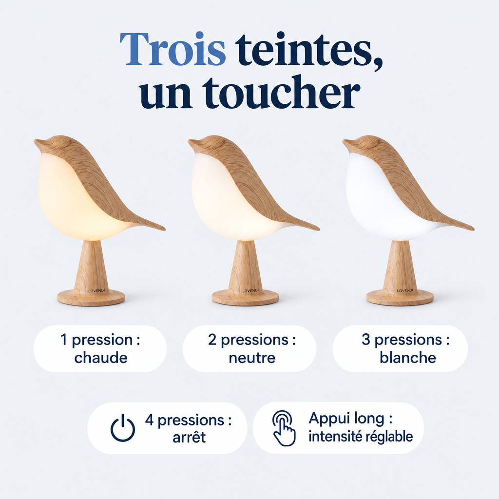 Trois teintes au toucher