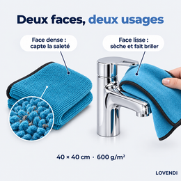 Face dense et face lisse du chiffon