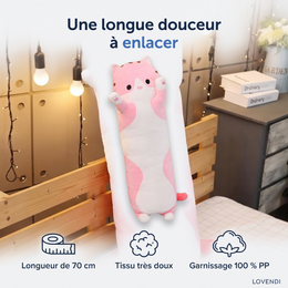 Peluche Chat Rose Longue, 70 Cm — Lovendi 1