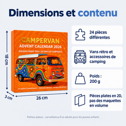 Dimensions et contenu du calendrier