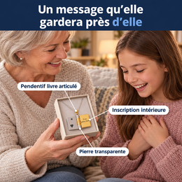 Collier livre pour petite-fille – mise en situation