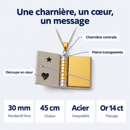 Collier livre pour petite-fille – détails et caractéristiques