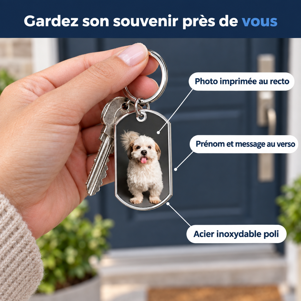 Porte-clés photo personnalisé – mise en situation