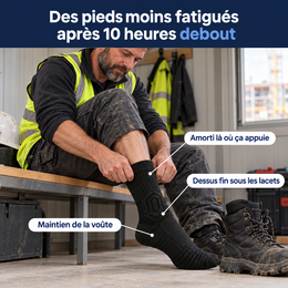 Chaussettes de travail renforcées – mise en situation