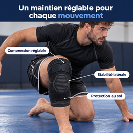 Genouillère de compression à doubles sangles – mise en situation