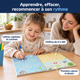 Cahiers réutilisables d’écriture, lot de 4 – mise en situation