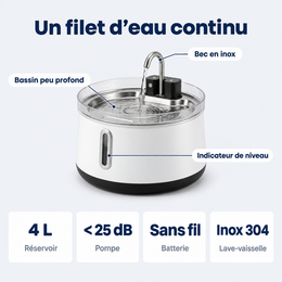 Fontaine sans fil pour chat, 4 L – détails et caractéristiques