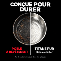 Poêle en titane pur martelé – conçue pour durer
