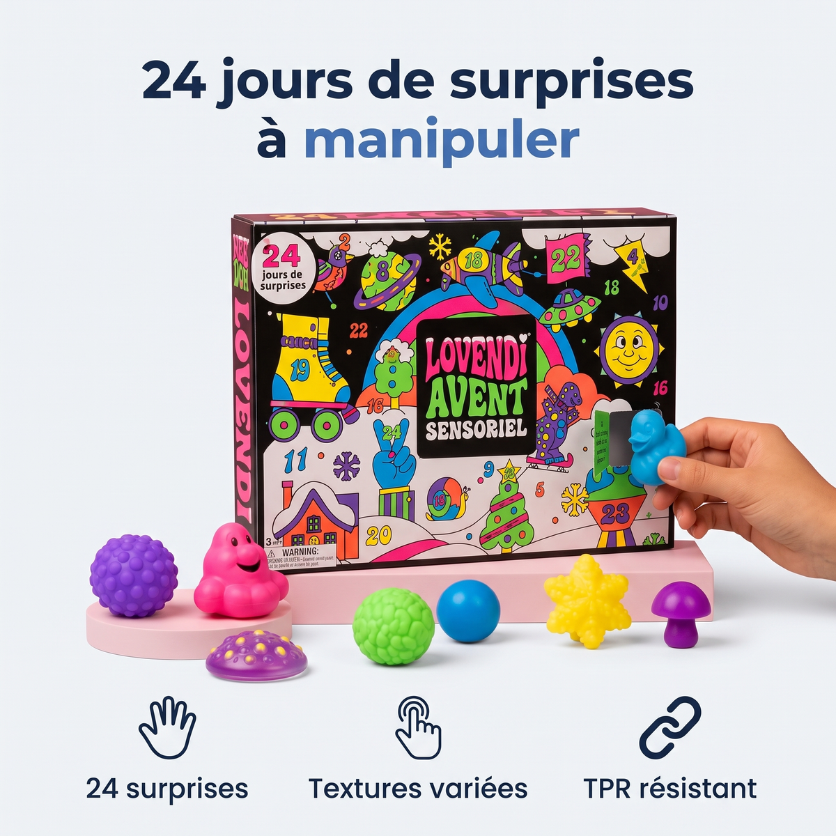 Calendrier De L’Avent Sensoriel, 24 Jouets — Lovendi 1