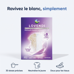 Feuilles Blanchissantes UV, 30 Lavages — Lovendi 1