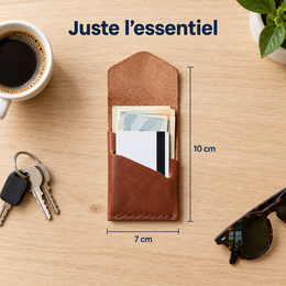 Portefeuille vertical en cuir – dimensions 7 x 10 cm