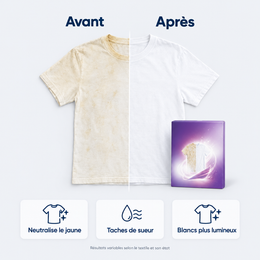 Feuilles blanchissantes – avant / après sur un t-shirt