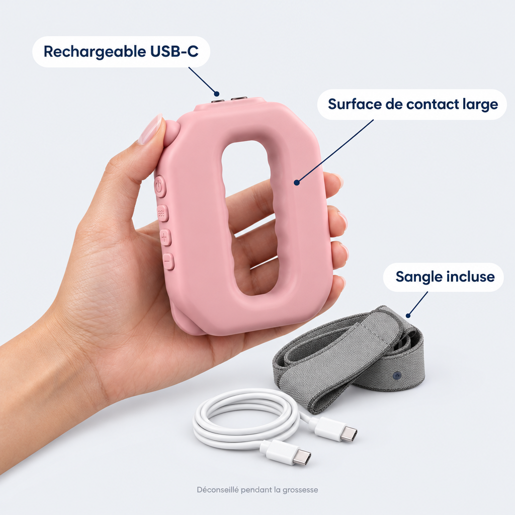 Appareil vibrant corps entier – sangle et câble USB-C