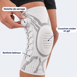 Genouillère à compression réglable – molette de serrage
