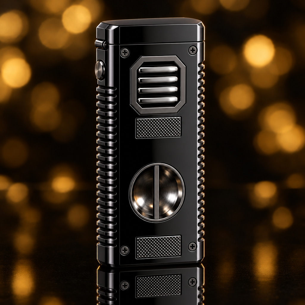 Briquet torche rechargeable – Noir intégral