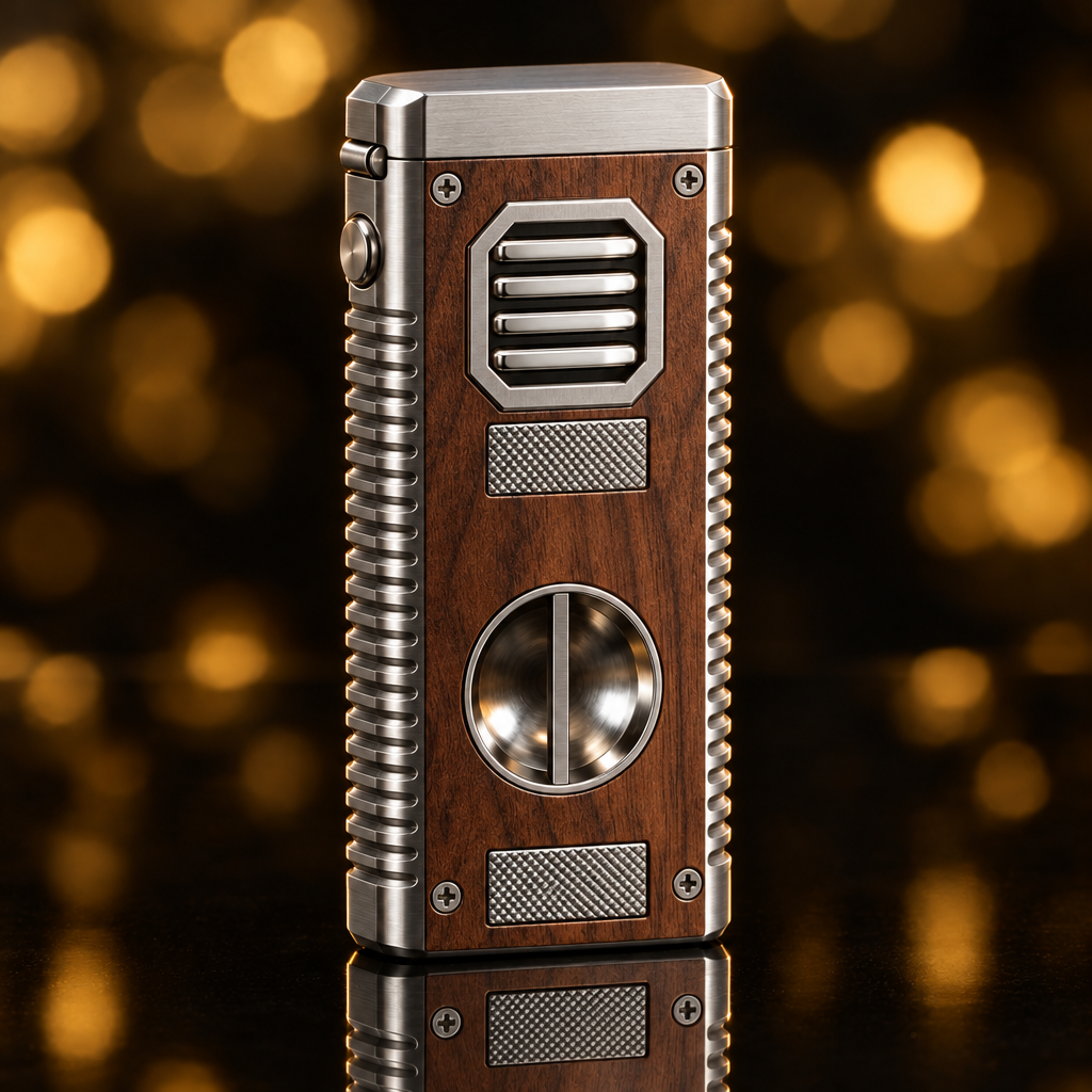 Briquet torche rechargeable – Bois brun naturel