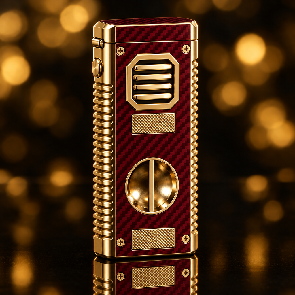 Briquet torche rechargeable – Carbone bordeaux