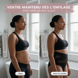 Culotte post-partum – sans et avec, effet pendant le port