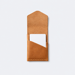Portefeuille vertical en cuir – Miel doré