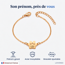 Bracelet Patte Gravé, Finition Or — Lovendi 1