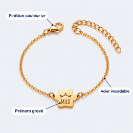 Bracelet patte gravé – gravure du prénom en détail