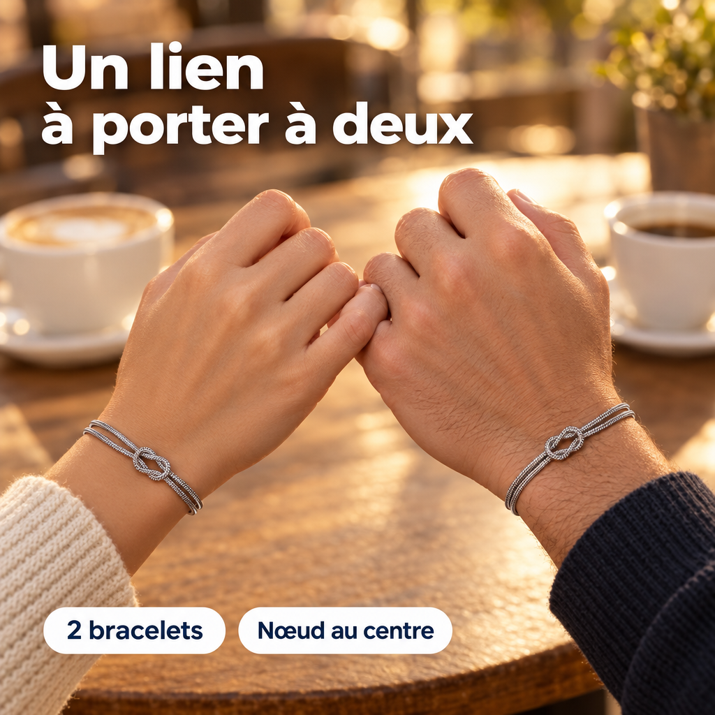 Duo de bracelets nœud – porté à deux