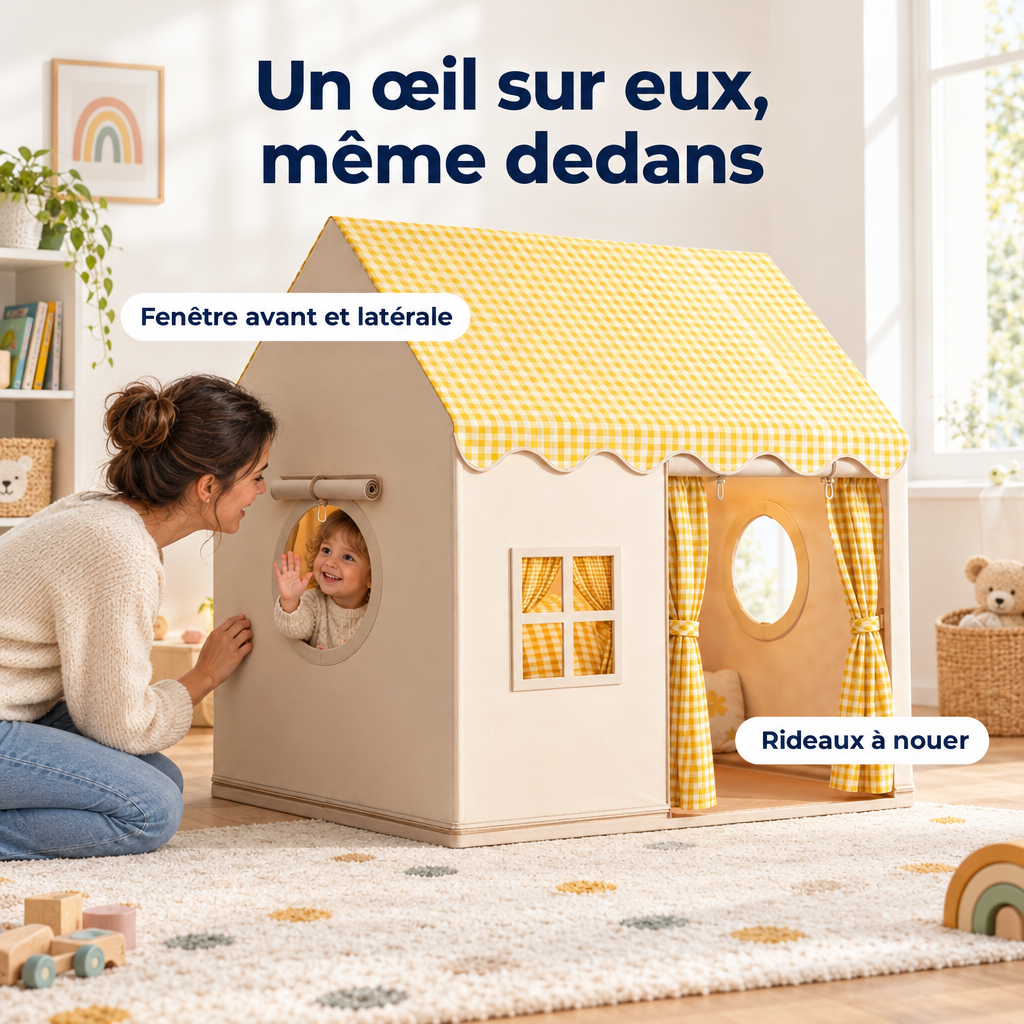 Tente cabane pour enfants – fenêtre latérale