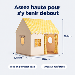 Tente cabane pour enfants – dimensions 120 × 105 × 128 cm