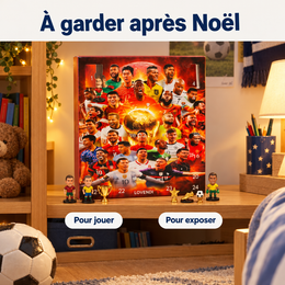 Calendrier de l’Avent football – figurines exposées après Noël