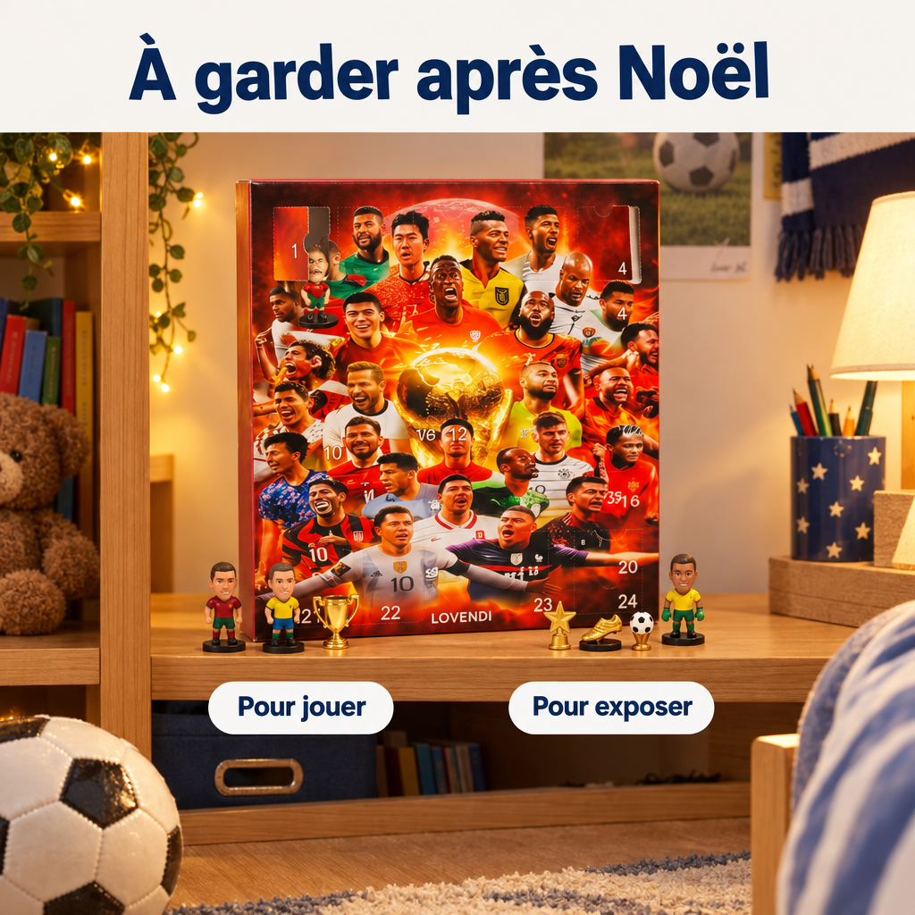 Calendrier de l’Avent football – figurines exposées après Noël