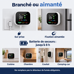 Sur prise ou aimanté, batterie de secours