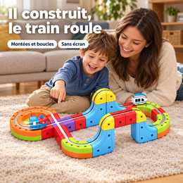 Enfant et parent construisant le circuit