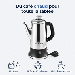 Percolateur Électrique 12 Tasses En Inox 304 — Lovendi 1