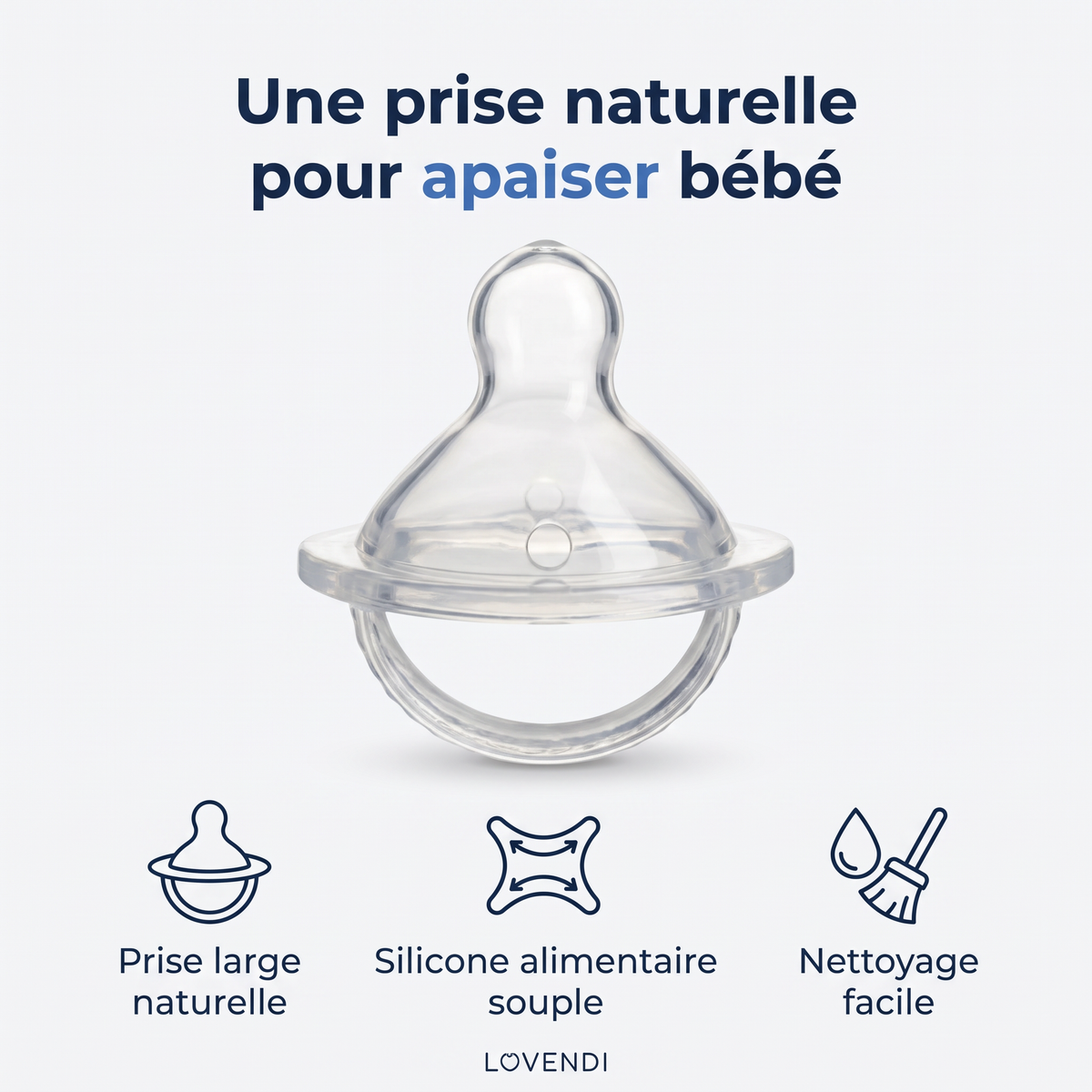 Sucette À Forme Naturelle En Silicone — Lovendi 1