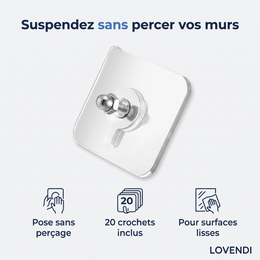Crochets Muraux Adhésifs, 20 Pièces — Lovendi 1